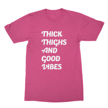 Thick Thighs and Good Vibes Shirt Funny Workout Shirts with Sayings