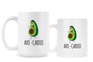 Avocado Coffee Mug Avo Cardio Mugs Cute Avocado Lover Gift Funny Avo-Cardio