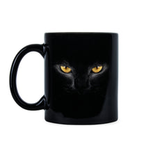 Halloween Cat Coffee Mug Cool Black Cat Mugs for Cat Lover Gift Cat Eyes Cups