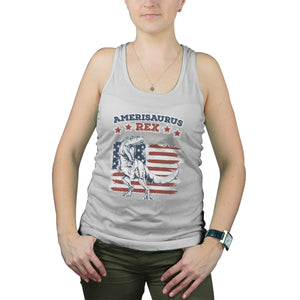 Amerisaurus Rex Tank Top 4th of July Dinosaur Tank Top Womens