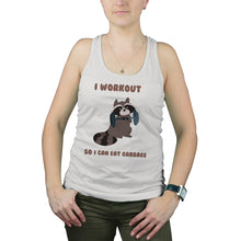 Raccoon Tank Top Women I Workout So I Can Eat Garbage