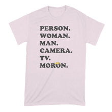 Person Woman Man Camera Tv Shirt Person Woman Man Camera Tv Moron Tshirt Trump Cognitive Test Shirts