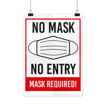 No Mask No Entry Sign Mask Required Poster