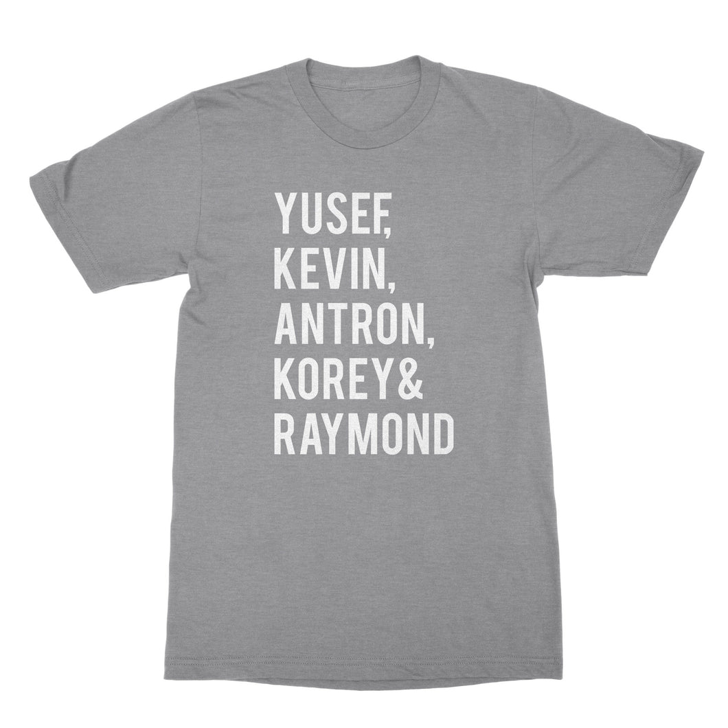 Central Park Five Tshirt Yusef Kevin Antron Korey Raymond Central Park 5 Shirt