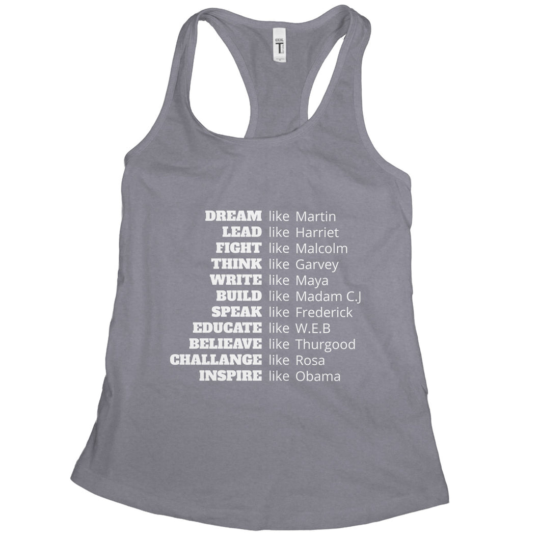 Black History Tank Tops Women Inspirational Black History Dream Like Martin