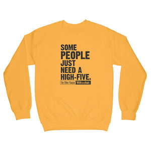 High Five Sweatshirt Some People Just Need a High Five in the Face With a Chair Sweatshirt