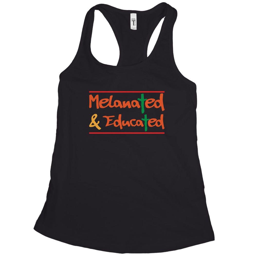 Melanted Tank Top Melanated and Educated Tank Women