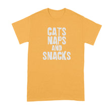 Cats Naps and Snacks T Shirt Cat Nap Shirt I Love Cats Tshirt