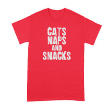 Cats Naps and Snacks T Shirt Cat Nap Shirt I Love Cats Tshirt
