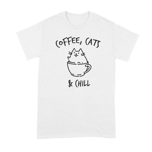 Coffee Cats and Chill Shirt Cat and Coffee T-Shirt