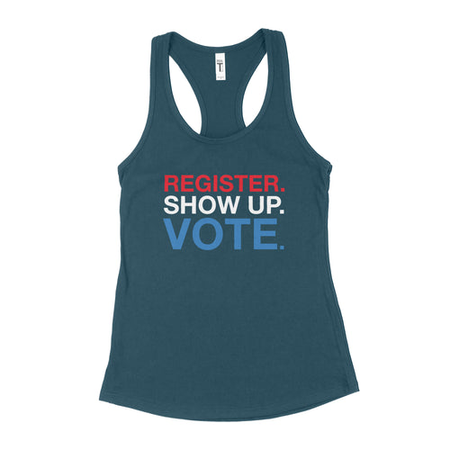 Vote Tank Top Women Vote Register Show Up Vote Tank Top Womens