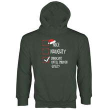 Nice Naughty Innocent Until Proven Guilty Christmas List Hoodie Funny Christmas Hoodies