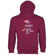 Nice Naughty Innocent Until Proven Guilty Christmas List Hoodie Funny Christmas Hoodies