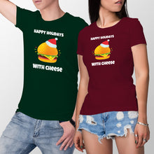 Happy Holidays with Cheese Shirt Christmas Hamburger Shirt