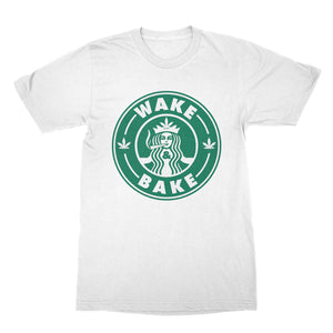 Wake and Bake Shirt Funny Stoner Shirts Weed and Coffee Pothead Shirt Starbuds