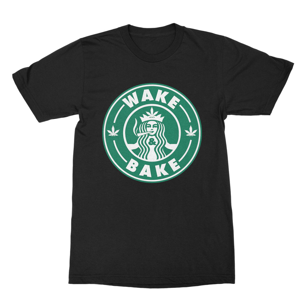 Wake and Bake Shirt Funny Stoner Shirts Weed and Coffee Pothead Shirt Starbuds