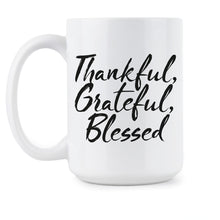 Thankful Grateful Blessed Coffee Mug Blessed Thanksgiving Mugs Turkey Day Gift