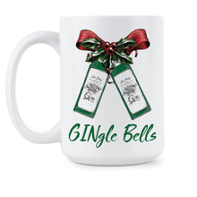 GINgle Bells Coffee Mug Funny Gingle Bells Mugs Christmas Gin Drinking Cup Gift