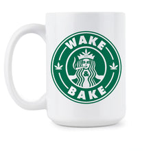 Wake and Bake Coffee Mug Starbuds Wake Bake Mugs Funny Stoner Cup Stoners Cups