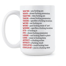 Angry Grammar Coffee Mug Funny Curse Cups Coffee Mugs Cuss Cup