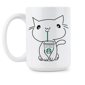 Starbucks Cat Coffee Mug Cute Starbucks Cats Mugs Cat Lover Coffee Gift Cup