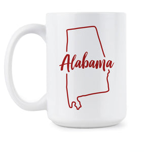 Alabama Coffee Mug State of Alabama Mugs Alabama Pride Gift Cup