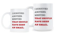 I Survived Another Meeting Mug I Survived Another Meeting That Should've Been An Email Coffee Cup Funny Coworker Office Mugs