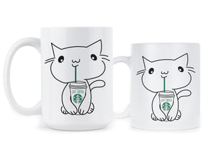 Starbucks Cat Coffee Mug Cute Starbucks Cats Mugs Cat Lover Coffee Gift Cup