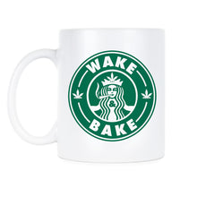 Wake and Bake Coffee Mug Starbuds Wake Bake Mugs Funny Stoner Cup Stoners Cups
