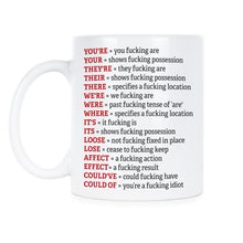 Angry Grammar Coffee Mug Funny Curse Cups Coffee Mugs Cuss Cup