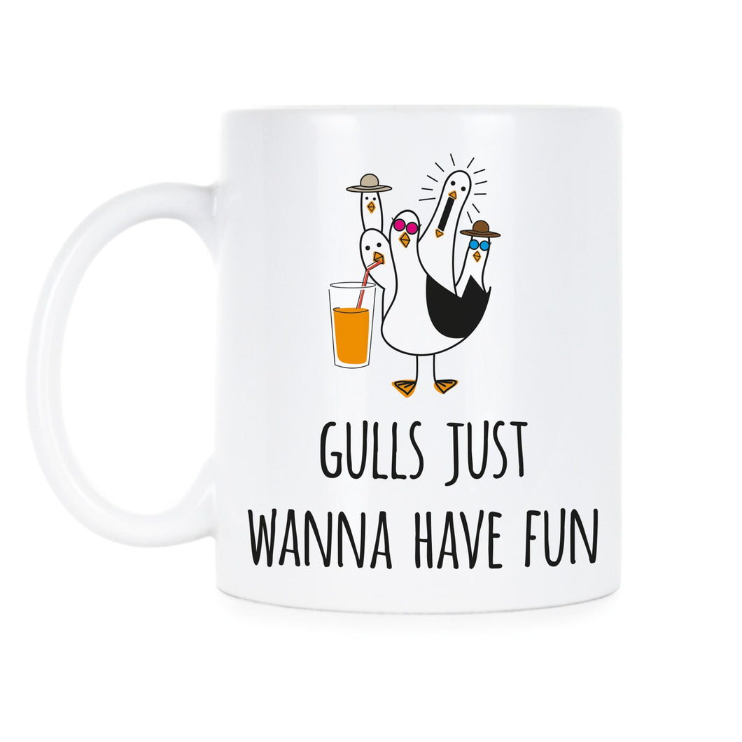 Gulls Just Wanna Have Fun Mug Funny Seagull Mugs